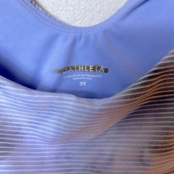 NWT Athleta Conscious Crop longline striped tie dye sports bra - Picture 4 of 9